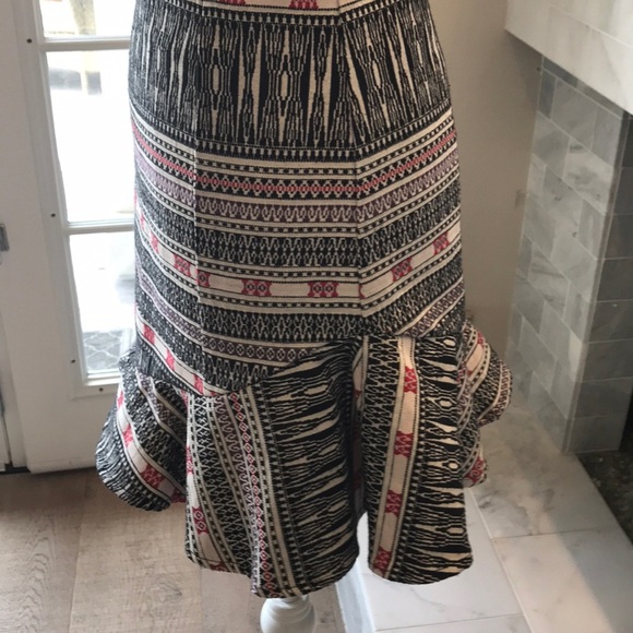 Topshop Tribal Print Ruffled Mini Skirt 4 EUC - Picture 4 of 11